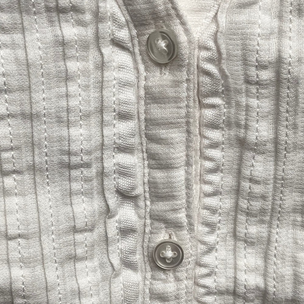 Prana Nieves White Organic Cotton Textured Button-Down Blouse Tank XS - Picture 5 of 14